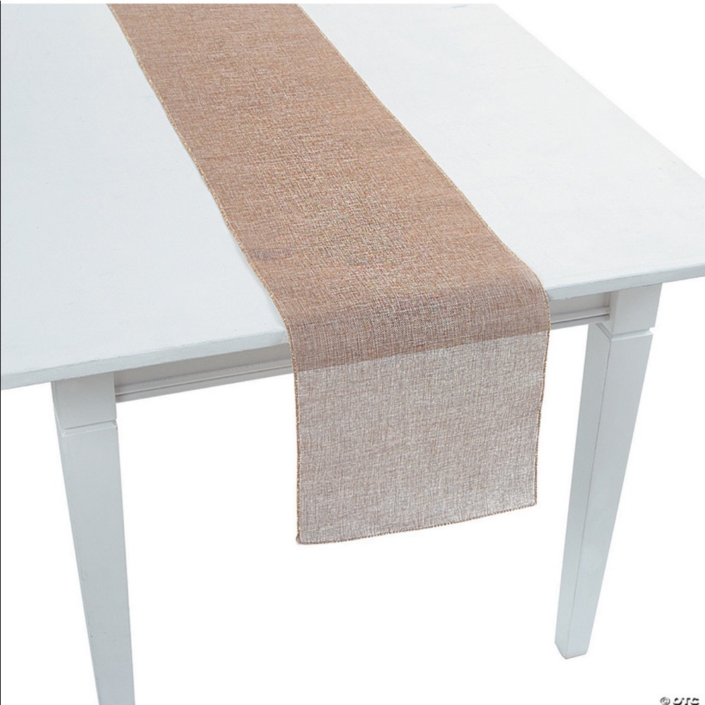 Burlap gold shimmer table runner